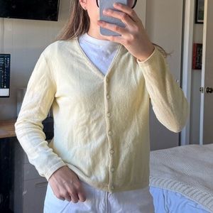 Butter Yellow Wool Cardigan